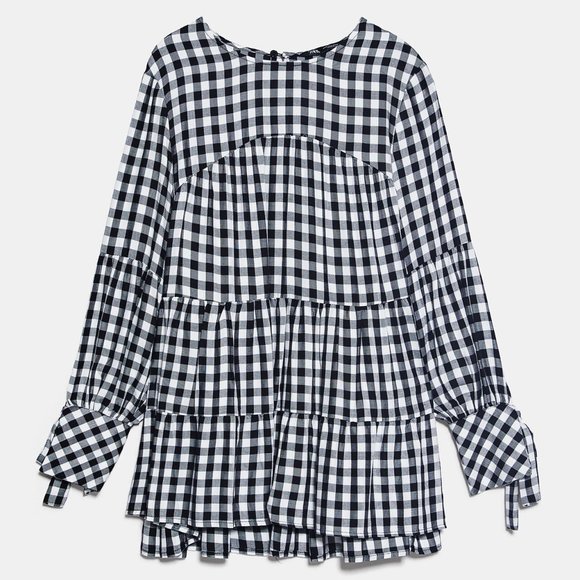 [ZARA] gingham blouse - Picture 2 of 7